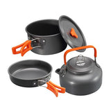 Stackable Camping Cooking Pot Set with Handles 3 Piece