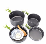 Stackable Camping Cooking Pot Set with Handles 10 Piece