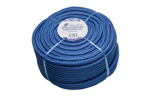 Boat Anchor Warp Rope Pack Southern Ocean Braided Polyester 12mm x 100m