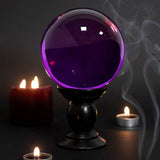 Purple Large Crystal Ball on Wooden Stand 130mm