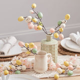 Pastel speckled egg stems for Easter, featuring 5 artificial twigs with eggs, perfect for festive centerpieces.