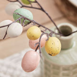 Pastel speckled egg stems for Easter decorations, perfect for creating vibrant centerpieces in your home.