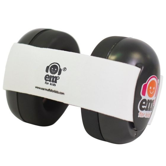 Baby Earmuffs - Black/White - Em's 4 Kids