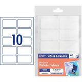 Avery No-Iron Fabric Labels White 40 Labels 40722