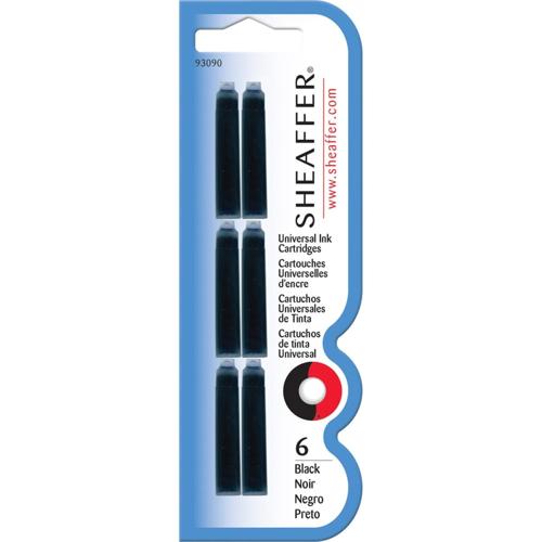 SHEAFFER SKRIP FOUNTAIN PEN UNIVERSAL INK CARTRIDGE - BLACK VFM (6 PER CARD)