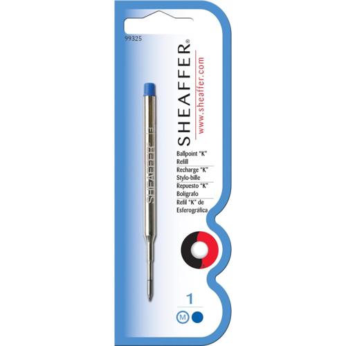 SHEAFFER BALLPOINT REFILL "K" STYLE - BLUE MEDIUM - BLISTER CARD