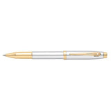 SHEAFFER 100 CHROME/GOLD TRIM PLATE ROLLERBALL PEN