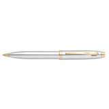 SHEAFFER 100 CHROME/GOLD TRIM PLATE BALLPOINT PEN