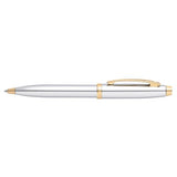 SHEAFFER 100 CHROME/GOLD TRIM PLATE BALLPOINT PEN