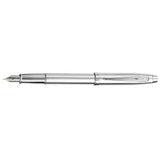 SHEAFFER 100 9306 BRUSHED CHROME FOUNTAIN PEN WITH CHROME TRIM - FINE