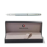 SHEAFFER 100 9306 BRUSHED CHROME FOUNTAIN PEN WITH CHROME TRIM - FINE