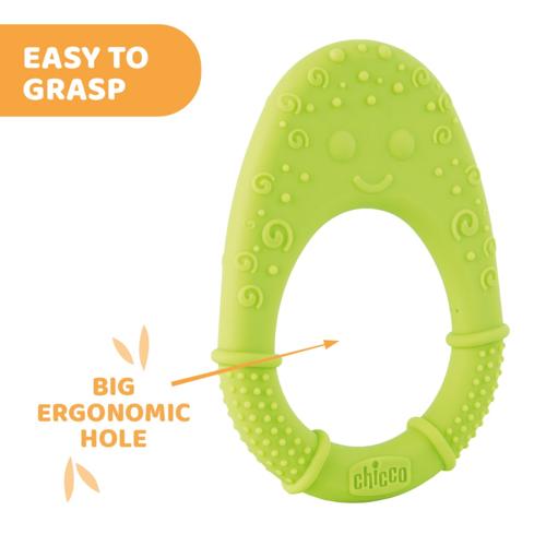 CHICCO TEETHER: ALL SOFT 2M+ LIME GREEN