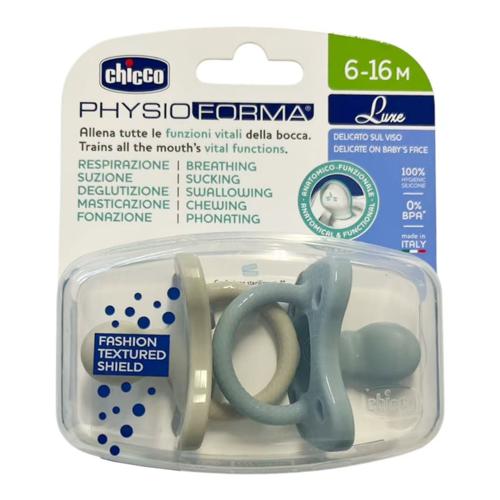 CHICCO SOOTHER:PH SOFT LUXE SIL 6-16M 2PC G/G
