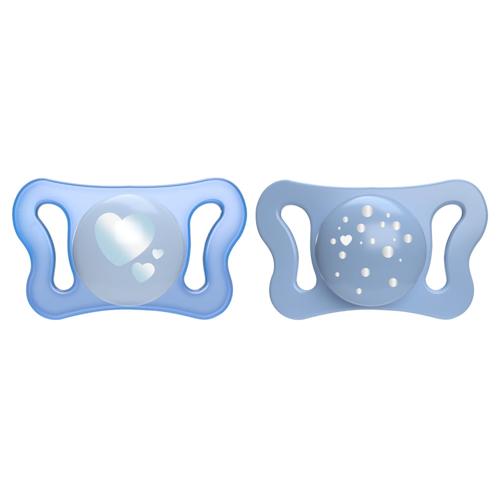 CHICCO SOOTHER:PHYSIO MICRO SIL 0-2M BLUE 2PC