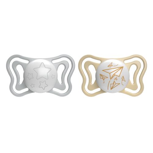 CHICCO SOOTHER: PHYSIO LIGHT GLOW SIL 6-16M 2PC