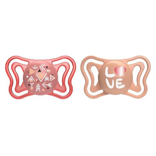 CHICCO SOOTHER:PHYSIO LIGHT PINK SIL 16-36M 2PC