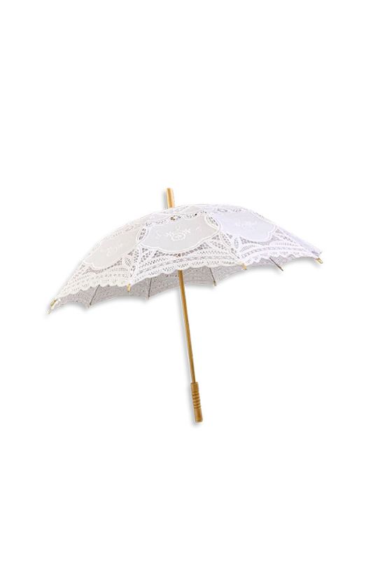 Lace Wedding Parasol - 50cm -  White