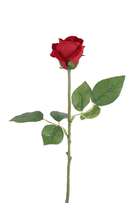 Artificial Single Flocked Rose -  White - Set of 12