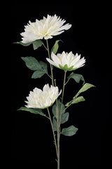 Artificial 3 Giant Head Dahlia -  White - Set of 5