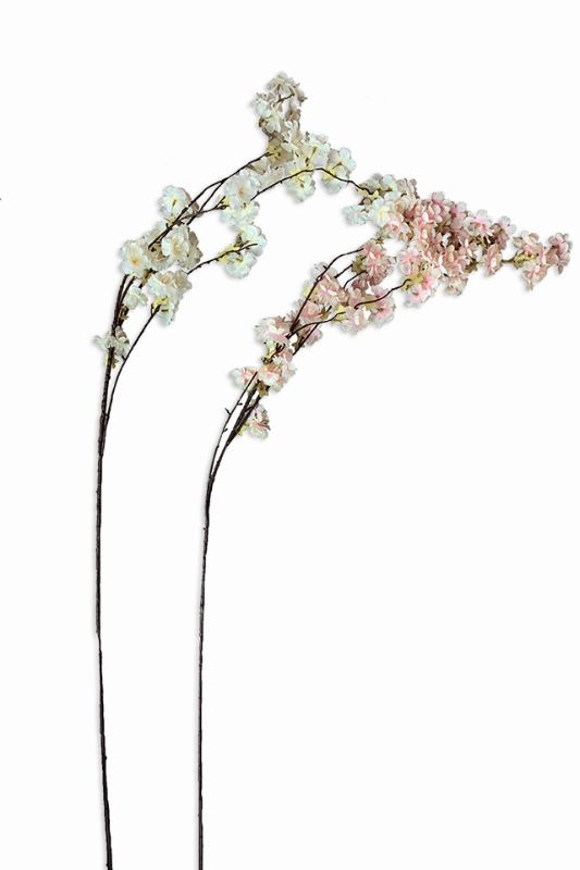 Artificial Hanging Blossom Spray -  White - Set of 10