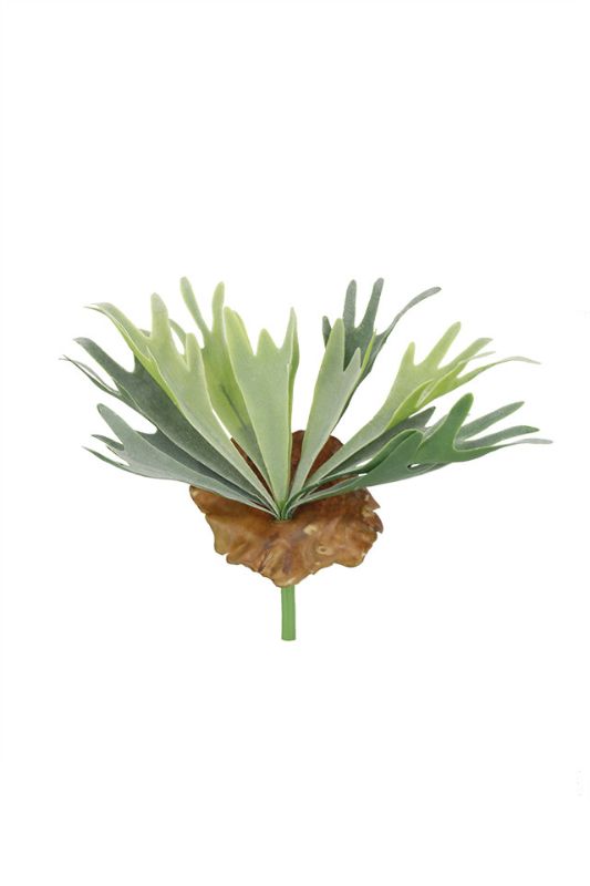 Artificial Stag Horn Fern x 13 heads -  Mid Green - Set of 4