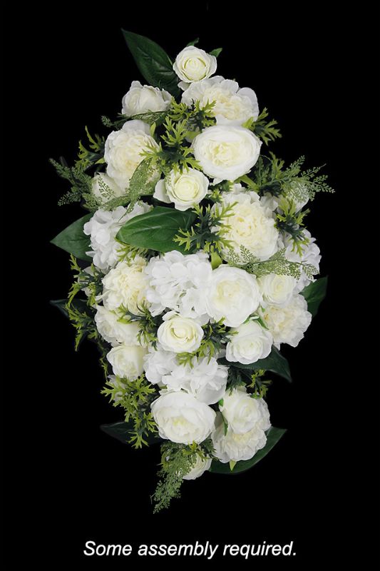 Mixed Wedding Flower Panel -  White Green - Set of 2