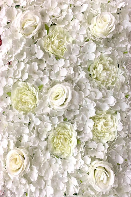 Hydrangea / Rose Flower Wall Panel White -  White