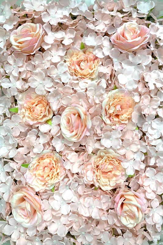 Hydrangea / Rose Flower Wall Panel Peach -  Peach