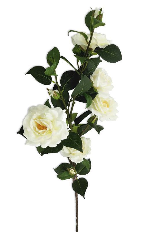 Artificial Deluxe Camellia Spray -  White