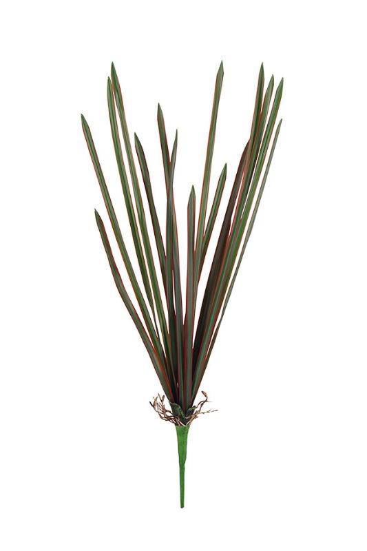 Artificial Flax Leaf Spray (Red Edge) (18 Leaves) -  Mid Green - Set of 6