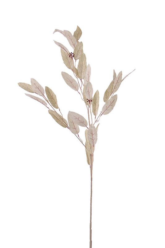 Artificial Autumn eucalyptus leaves -  Mushroom - Set of 10