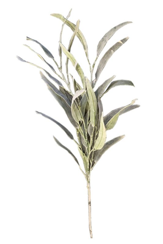 Artificial Flocked Eucalyptus Spray -  Light Green - Set of 12