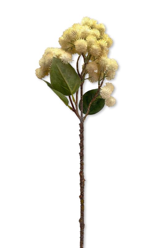 Artificial Lychee Fruit Bunch -  Yellow White - Set of 6