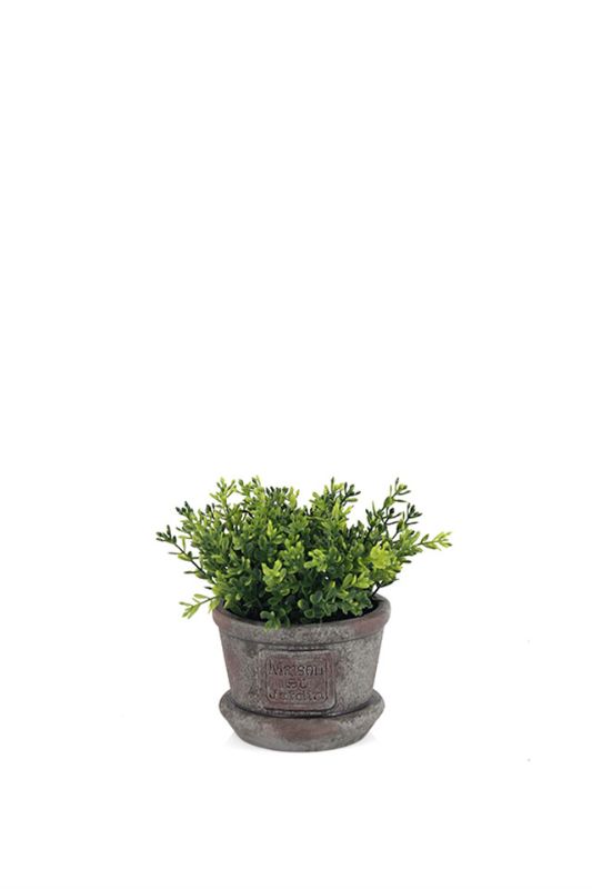 Artificial Small Cylinder Potted Greenery -  Stone