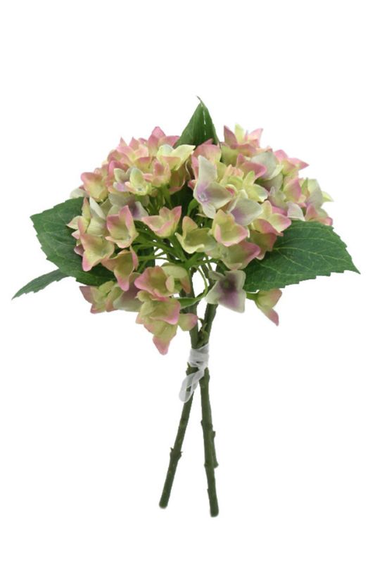 Artificial Hydrangea Bouquet -  Light Green - Set of 4