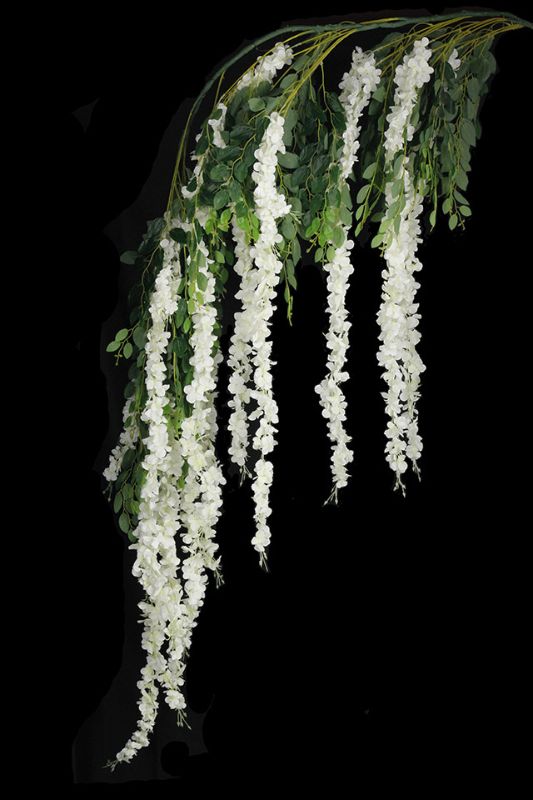 Artificial 12 Head Giant Wisteria Garland -  White