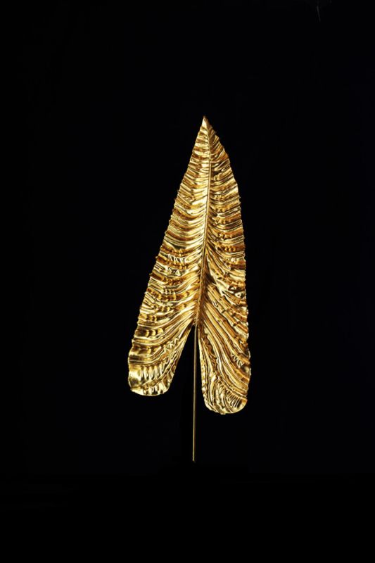 Artificial Giant Anthurium Leaf -  Gold - Set of 4