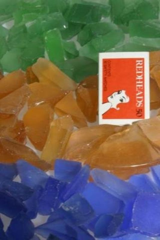 Glass - Raw Glass Chips -  Emerald - Set of 10