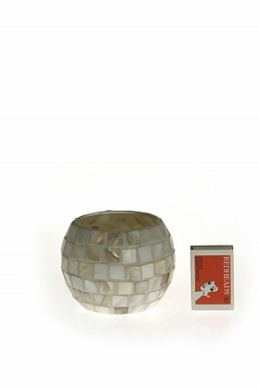 Glass - Shell Sphere Vase -  Pearl