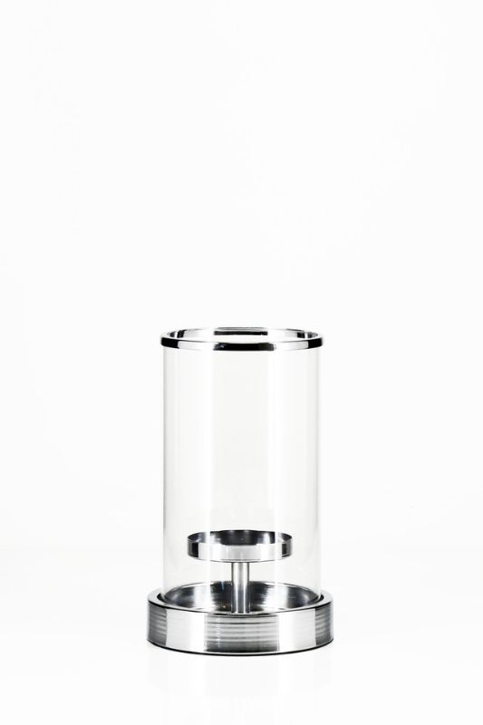 Glass - Chrome Base with Glass Sleeve -  Silver