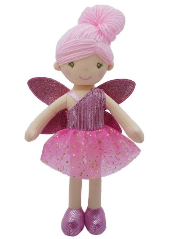 Plush / Soft Toy- Adeline Fairy Sparkly Fairy Ragdoll in Pink
