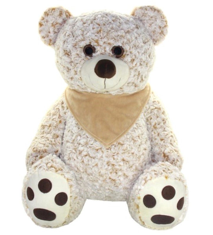 Plush / Soft Toy- Jetson Bear Sitting Beige Bear with Scarf