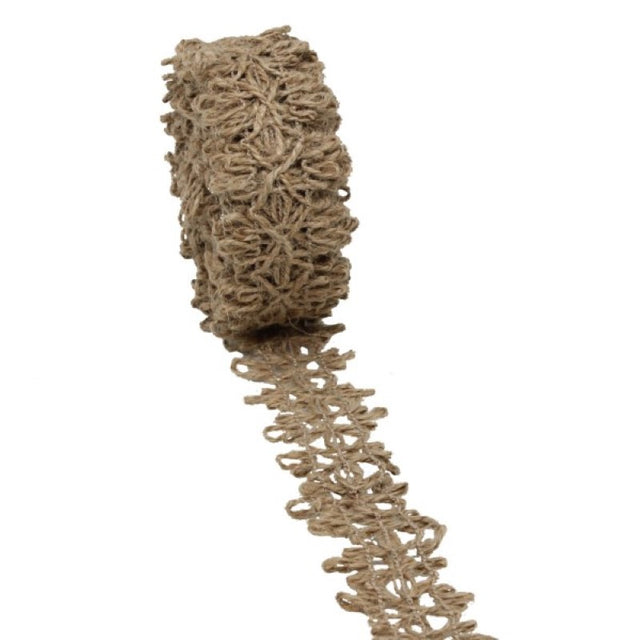 Natural jute weave ribbon, 4cm x 5m, ideal for crafting, gift wrapping, and adding rustic charm to decor.