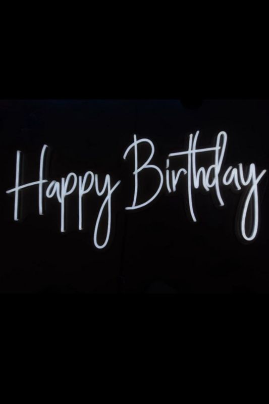 Neon LED Sign - New Neon LED 'Happy Birthday' -  White