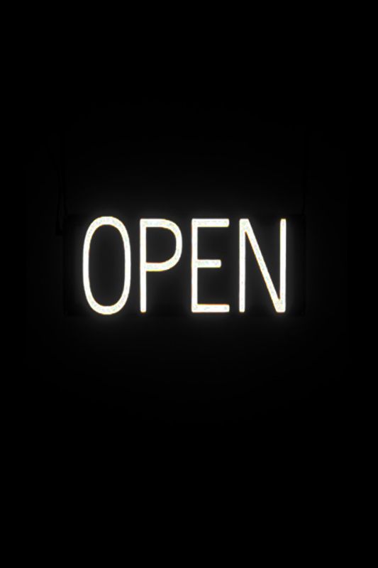 Neon LED Sign - Neon LED 'OPEN' -  Black