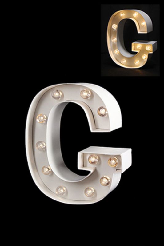 Gloss Card LED Letter 'G' - - Warm White 2 X AAA Battery (Required) -  White