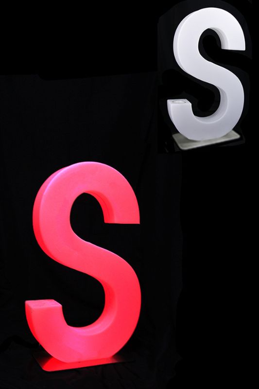Giant LED Letter S - RGB Remote S/S Base -  Assorted