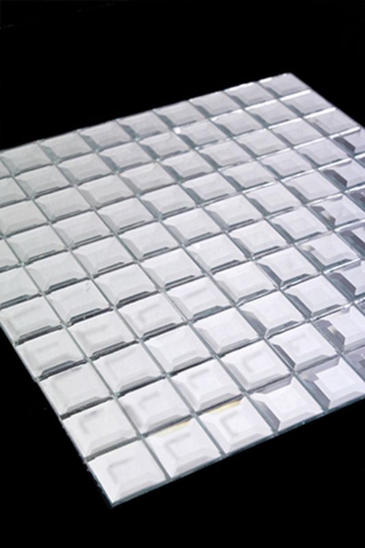 5 Facet Mirror (30Mm2) Tile Sheet -  Silver - Set of 4