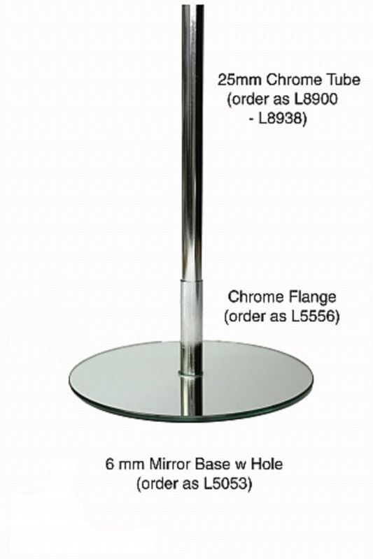 Display Mirror ( Centre Hole) -  Silver - Set of 10