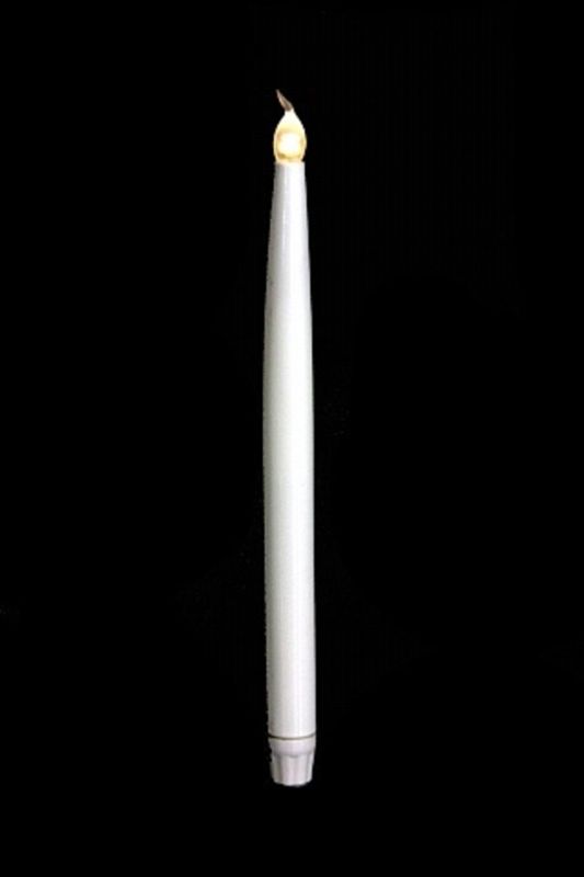 LED CANDLE Flicker Taper (requires 2xAAA batteries) -  White - Set of 50